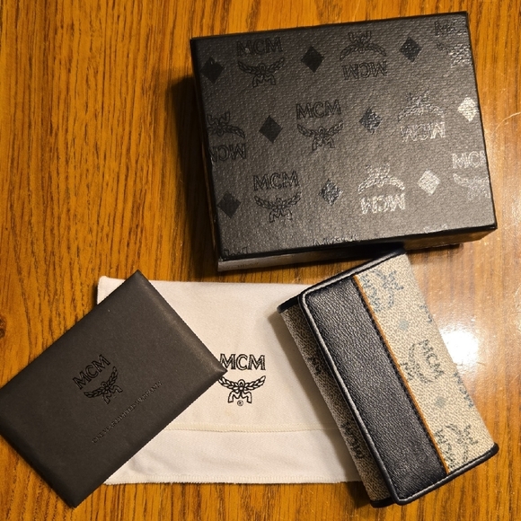 MCM Key Holder Navy And Grey